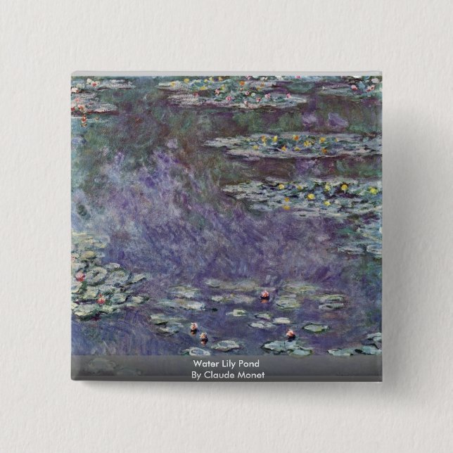 Water Lily Pond By Claude Monet Pinback Button (Front)