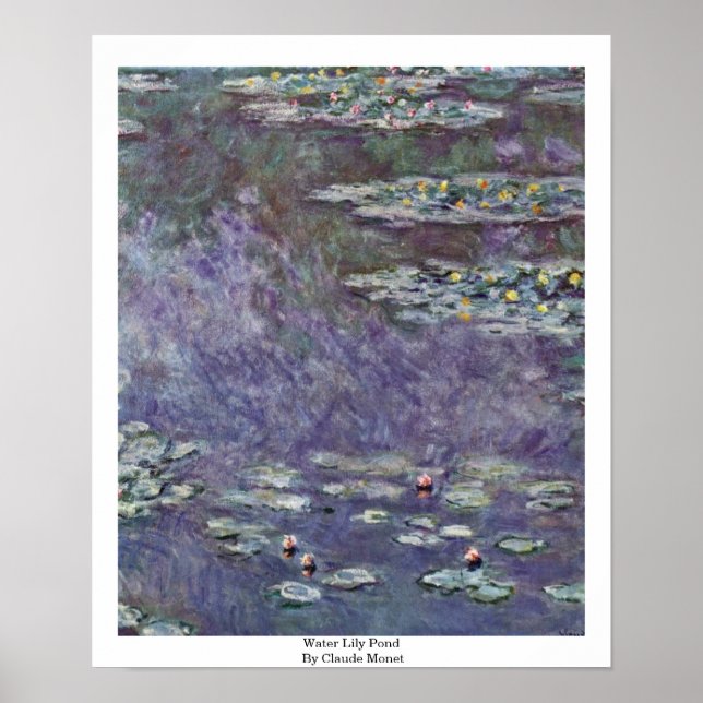 Water Lily Pond By Claude Monet Poster (Front)