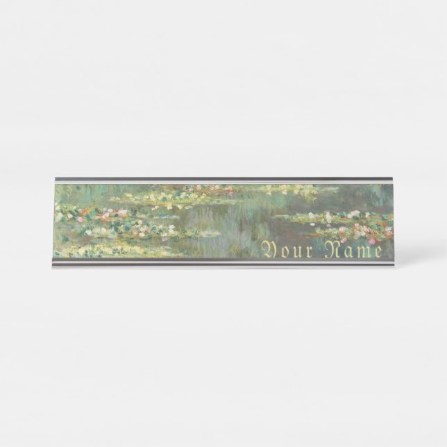 Water Lily Pond Claude Monet Desk Name Plate (Front)