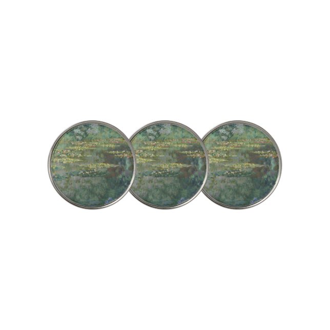 Water Lily Pond Claude Monet Golf Ball Marker (3 Up)