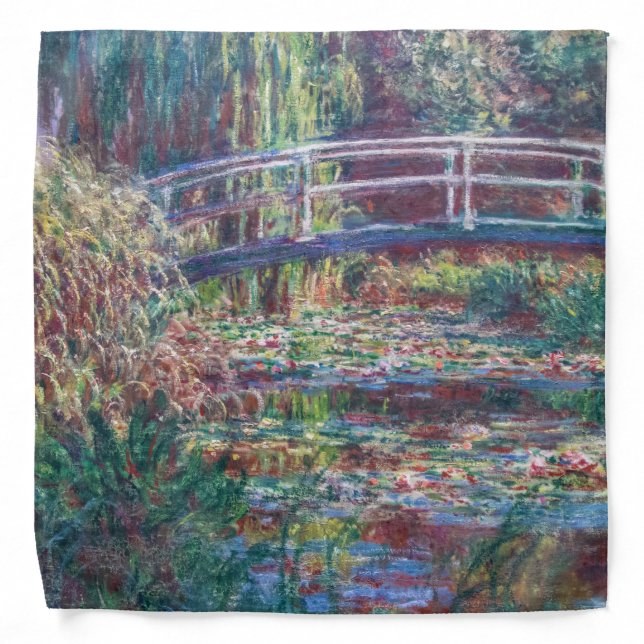 Water Lily Pond (Harmonie Rose), Monet Bandana (Front)