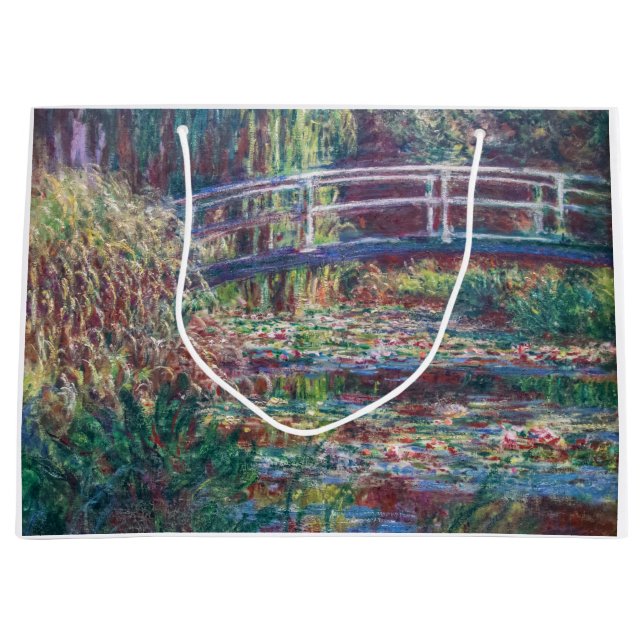 Water Lily Pond (Harmonie Rose), Monet Large Gift Bag (Front)