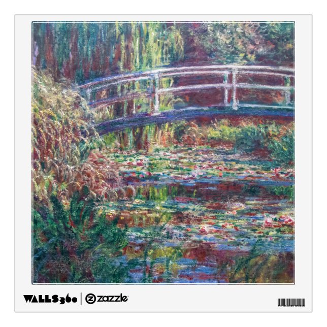 Water Lily Pond (Harmonie Rose), Monet Wall Decal (Front)