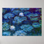 Water Lily Pond In Blue By Claude Monet Fine Art Poster at Zazzle