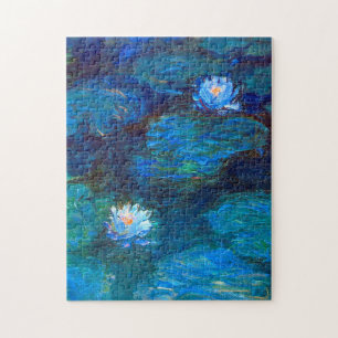 Water Lily Pond in Blue Claude Monet Fine Art Jigsaw Puzzle