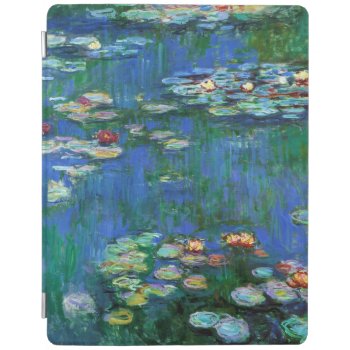 Water Lily Pond In Blue Monet Fine Art Ipad Smart Cover by monet_paintings at Zazzle