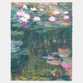 Water Lily Pond Monet Fine Art Fleece Blanket by monet_paintings at Zazzle