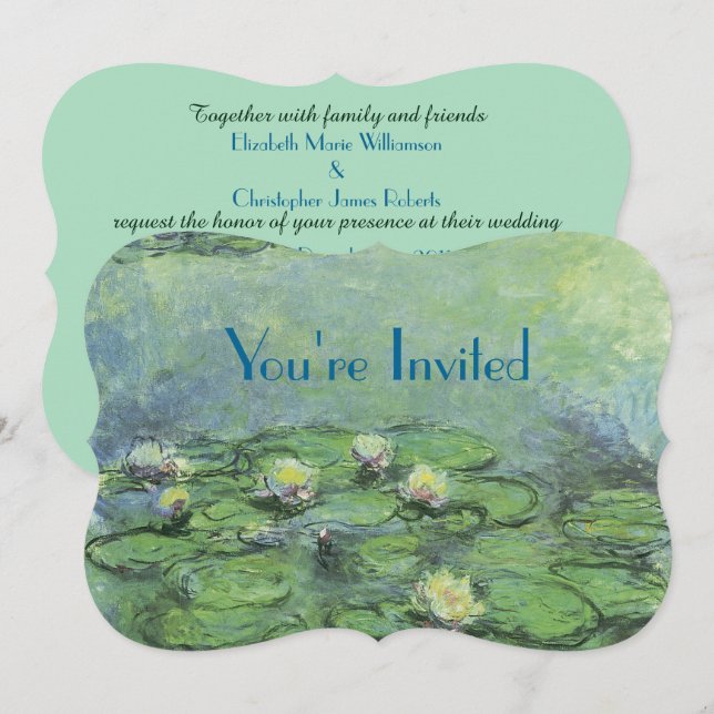 Water Lily Pond Monet Fine Art Invitation (Front/Back)