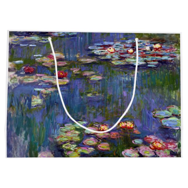 Water Lily Pond, Monet Large Gift Bag (Back)