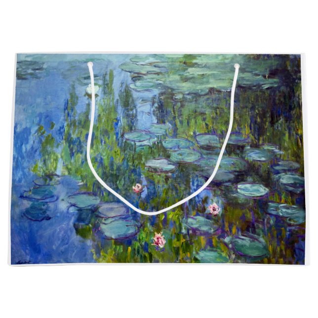 Water Lily Pond, Monet Large Gift Bag (Front)