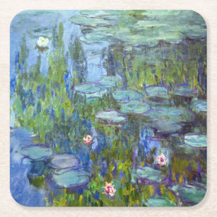 Water Lily Pond, Monet Square Paper Coaster