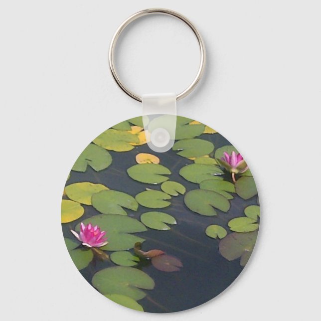 Water Lily Pond Painting  Keychain (Front)