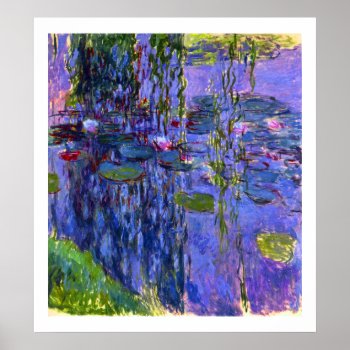 Water Lily Pond Reflections Claude Monet Fine Art Poster by monet_paintings at Zazzle