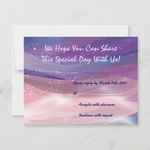 Water Lily Pond Wedding Invitation  reply card