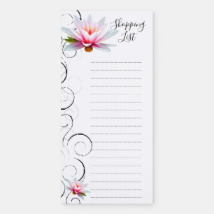 Water Lily Shopping List Magnetic Notepad