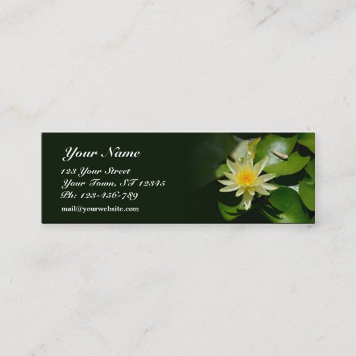 Customizable Water Lily Skinny Business Card