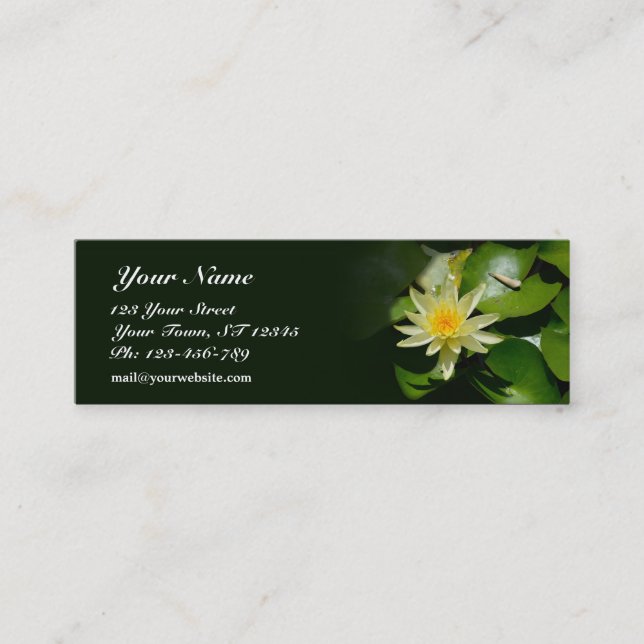 Water Lily Skinny Business Card (Front)