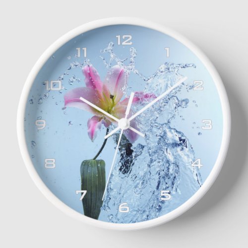Water Lily Splash Wall Clock