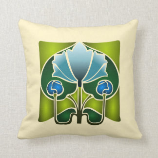 Water Lily Stencil Pillow