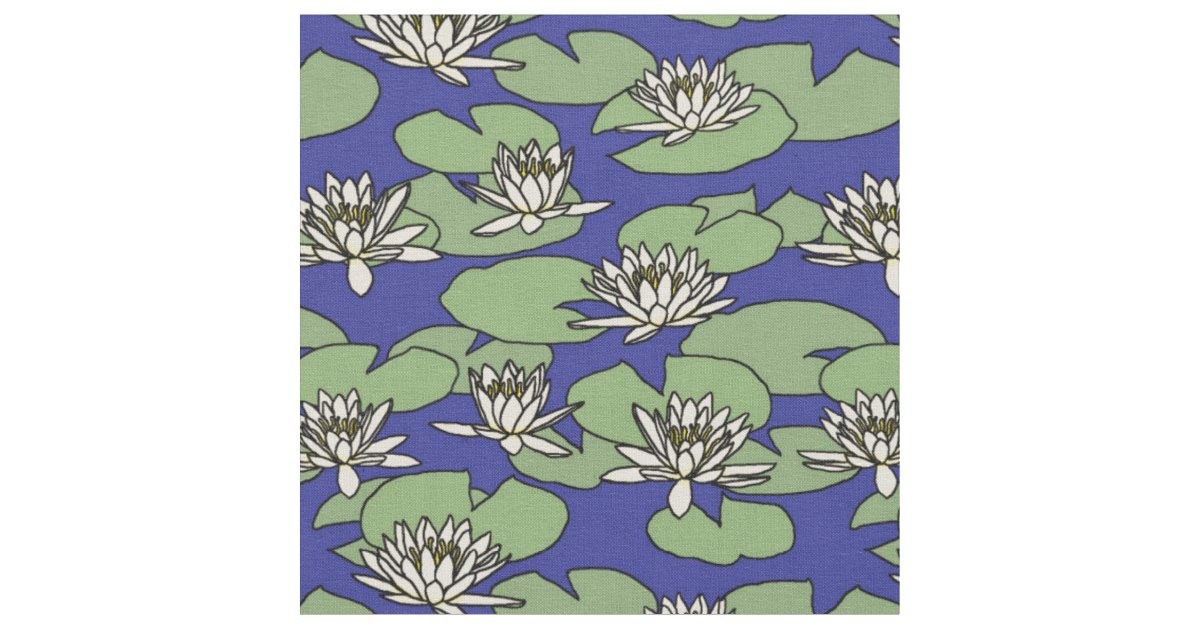 water-lily-textile-pattern-fabric-zazzle