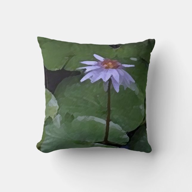 Water Lily Throw Pillow (Front)