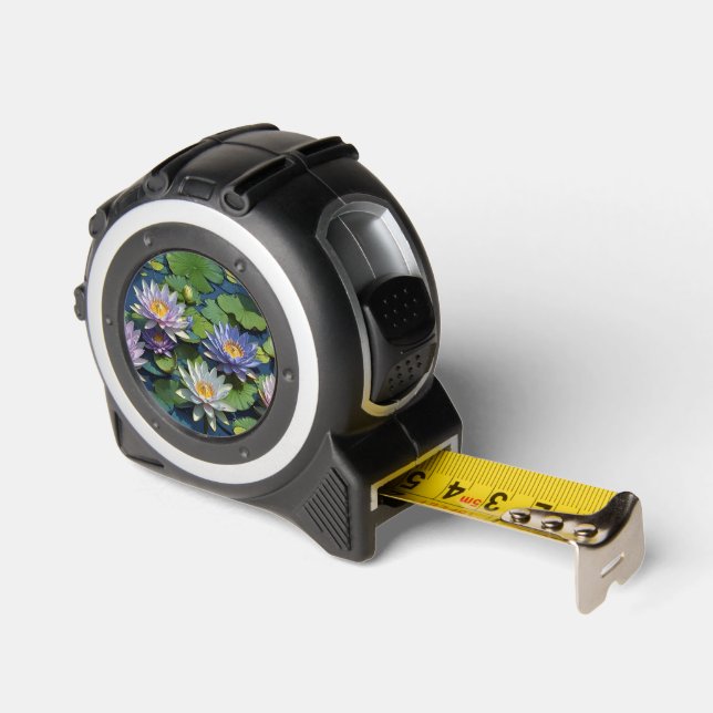 Water Lily vibrant flower Tape Measure (Angle)