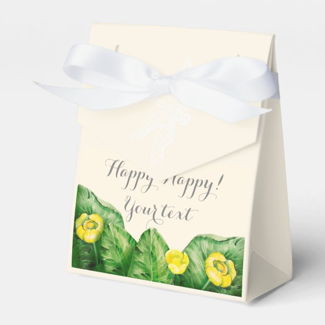 water-lily watercolor favor boxes (Front Side)