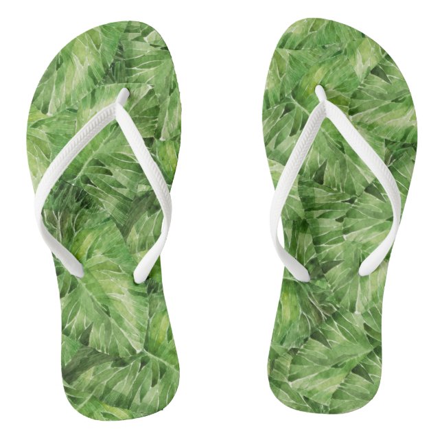 water-lily watercolor flip flops (Footbed)