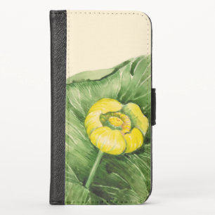 water-lily watercolor iPhone x wallet case