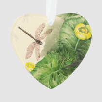 water-lily watercolor ornament