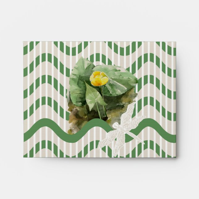 water-lily watercolor  pattern envelope (Front)