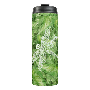 water-lily watercolor thermal tumbler