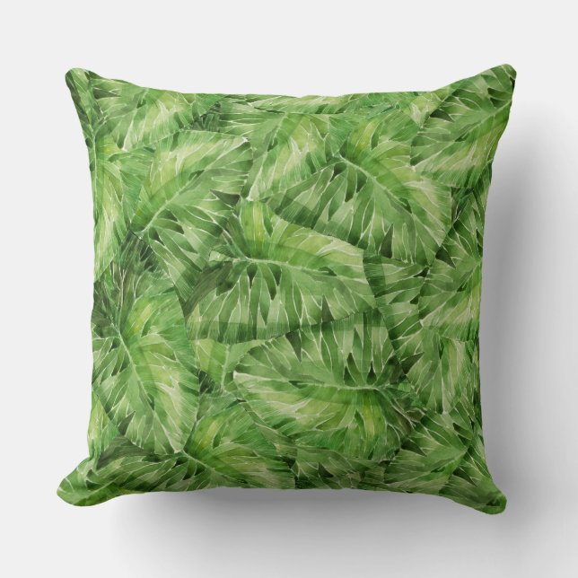 water-lily watercolor throw pillow (Front)