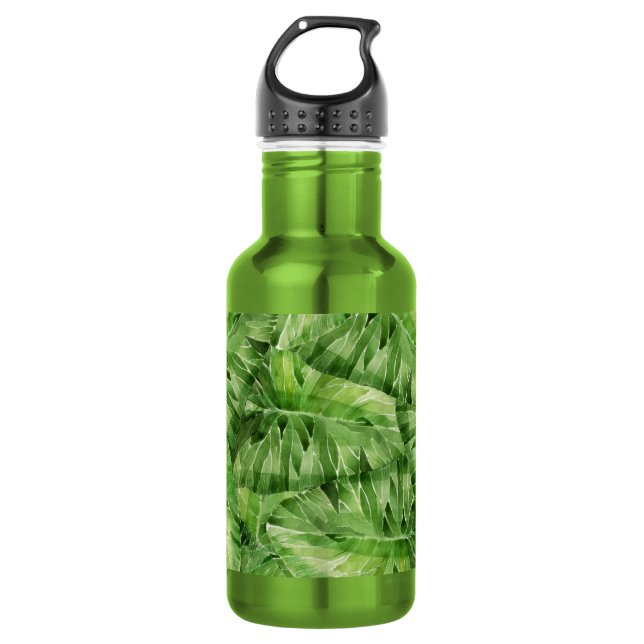 water-lily watercolor water bottle (Front)