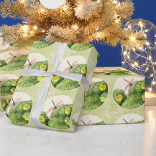 water-lily watercolor wrapping paper