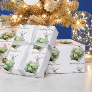 water-lily watercolor wrapping paper