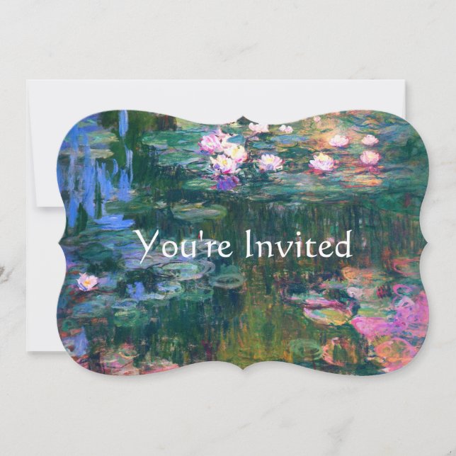 Water Lily Wedding Invitation (Front)
