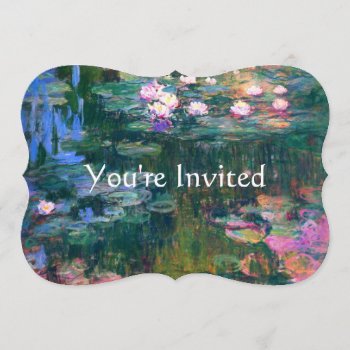 Water Lily Wedding Invitation by monet_paintings at Zazzle