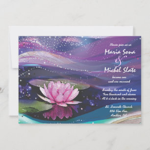 Water Lily Wedding Invitation Invite Flower Pink