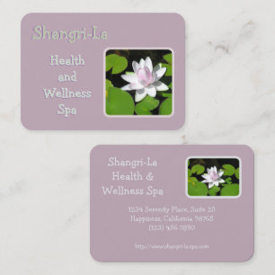 WATER LILY/WHITE WITH PALE PINK BUSINESS CARD