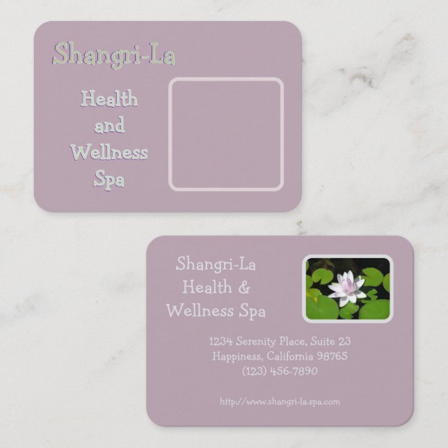 WATER LILY/WHITE WITH PALE PINK BUSINESS CARD (Front/Back)