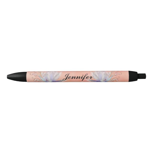 Water Lily with Decorative Swirls, Name Pen (Front)