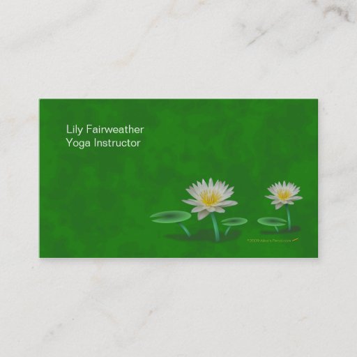 Customizable Water Lily Yoga Teacher Business Cards Template