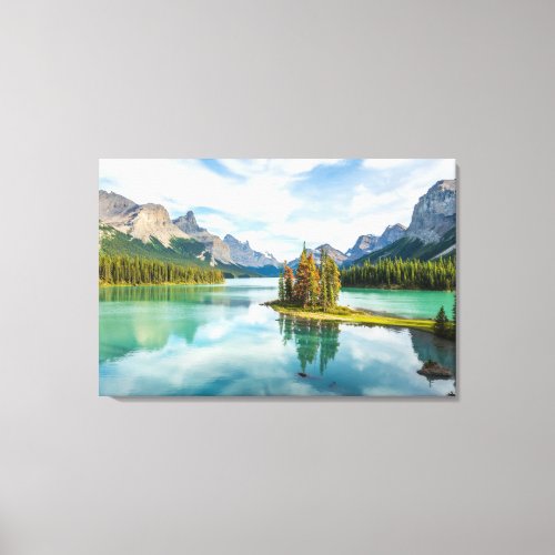 Water  Maligne Lake Jasper National Park Canada Canvas Print