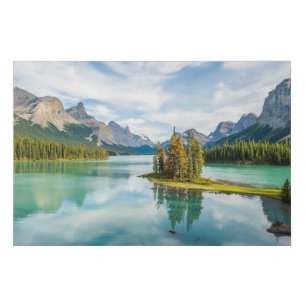 Water Maligne Lake, Jasper National Park, Canada Faux Canvas Print