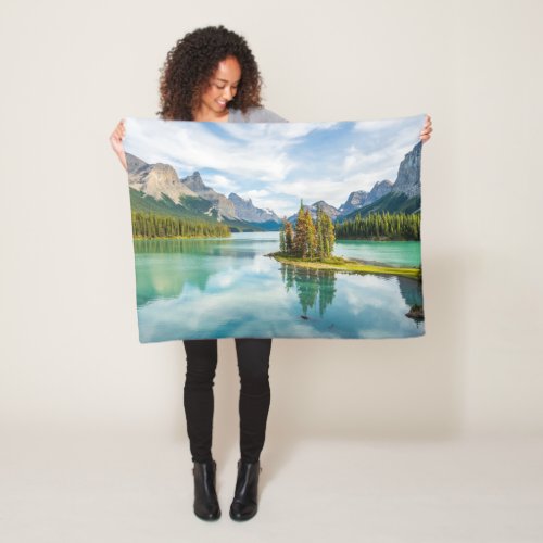 Water  Maligne Lake Jasper National Park Canada Fleece Blanket
