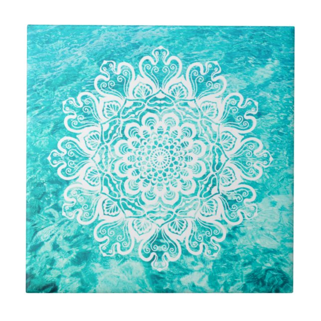 Water mandala ceramic tile (Front)
