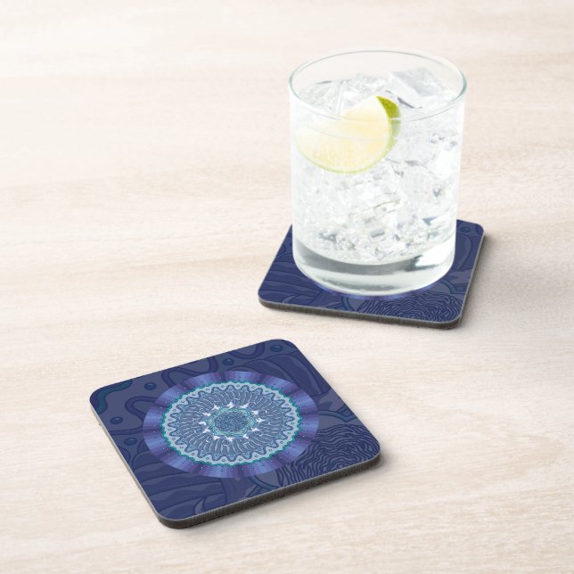 Water Mandala Square Coaster (Right Side)