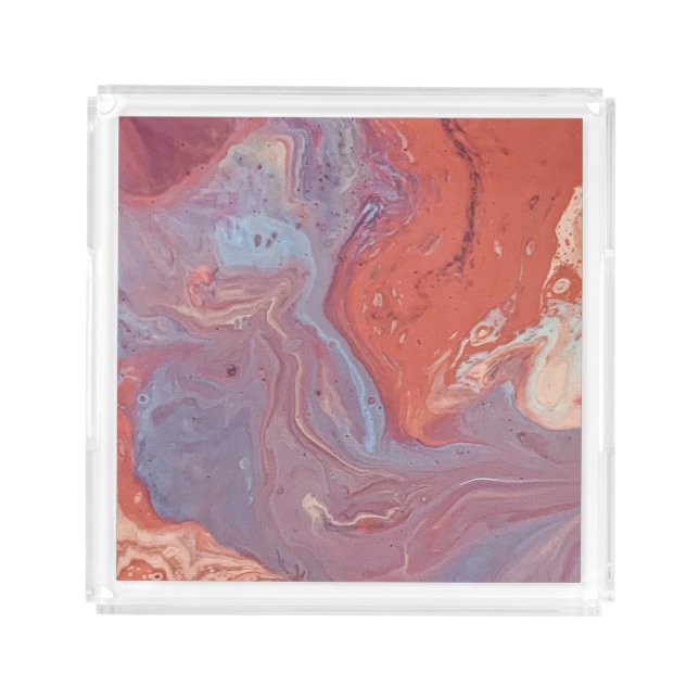 Water Marbling Paint Acrylic Tray (Front)