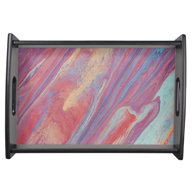 Water Marbling Paint Serving Tray (Front)